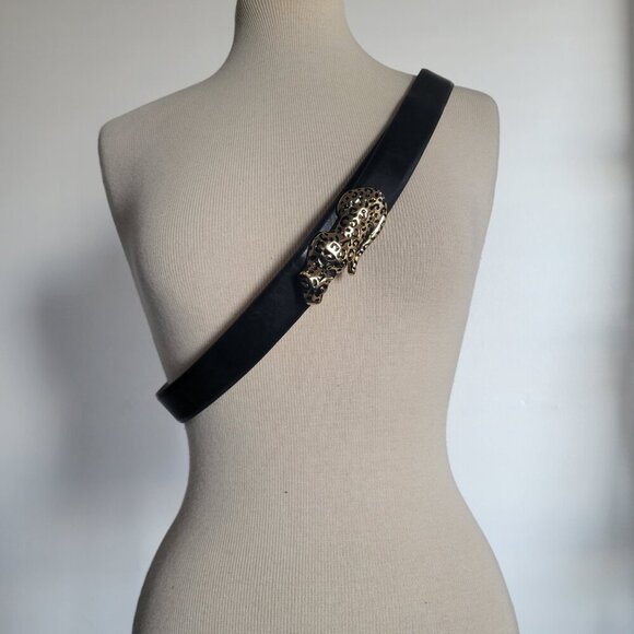CHICO'S Black & Gold Leopard Stone Women's Belt (Size: S/M) - Picture 11 of 11